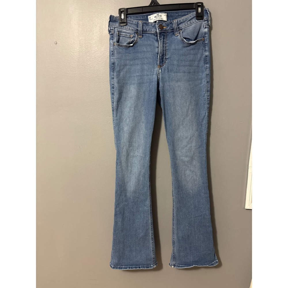 Hollister Curvy Mid-Rise Bootcut Jeans Medium Wash Size 4R W27 Stretch Denim